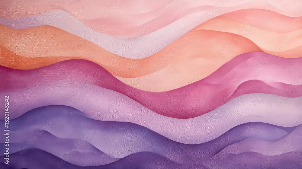 Poster abstract artwork depicting soft undulating layers of various colors