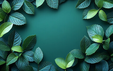 Green Gradient Wallpaper with Leaves for Mobile  