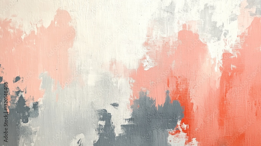 Poster abstract painting displaying brush strokes in multiple complimentary colors