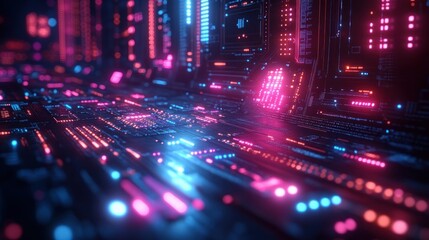 Obraz premium Big Data Visualization Technology Artificial Intelligence Deep Learning Machine Learning Algorithms Neural Network Analysis Innovation Abstract Futuristic