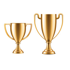 Gold Trophy Mockup Set Vector