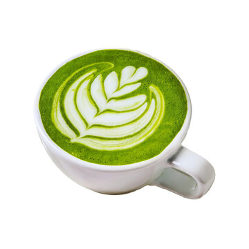 Matcha art latte japanese