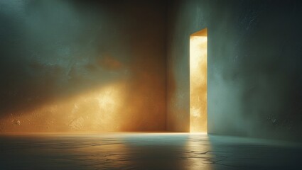 Interior with blank wall. Canvas for artwork or poster.