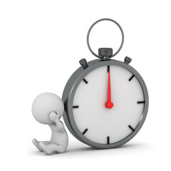 Upset 3D Character with a Stopwatch