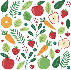  Seamless Food Pattern Vector