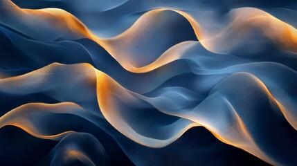 Obraz premium Abstract image showing wavy lines in shades of blue and gold
