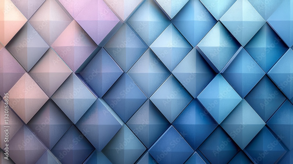 Aufkleber gradient colored diamond pattern composed of geometric three dimensional shapes