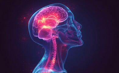 Stroke Brain Anatomy Ischemic Hemorrhagic Medical Illustration with Blood Vessels and Brain Details