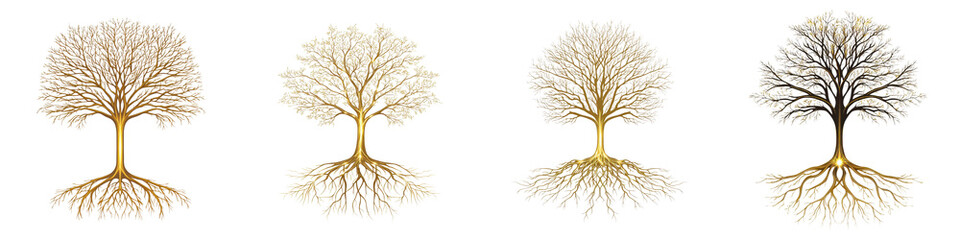 Naklejka premium The Soulful Beauty of Bare Trees A Minimalist Winter Landscape Showcasing the Intricate Patterns and Resilience of Nature This image captures the serene and tranquil essence of a winter scene