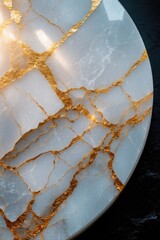 Latest White Marble Featuring Gold Veins On It