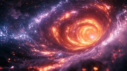 Futuristic Vortex of Glowing Lights in Infinite Cyberspace Portal Concept of Data Transfer and Connection