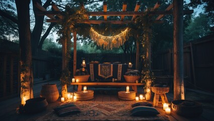 Naklejka premium Jewish festival of Sukkot featuring traditional succah embellishments.