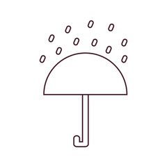 Umbrella with raindrops symbolizing rainy weather, protection, and seasonal changes. Ideal for forecasts, climate reports, and weather themed designs.