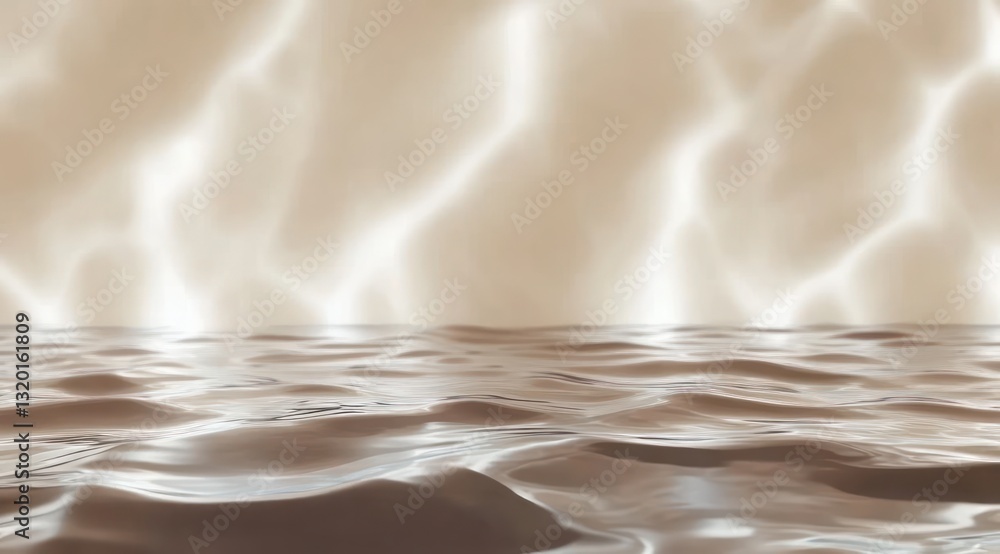 Poster dreamy abstract background minimalist beige water reflection texture for product display