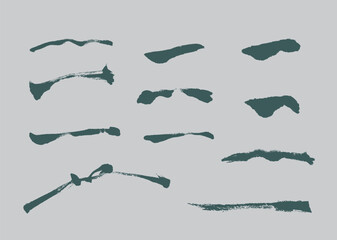 Calligraphy and ink brush stroke collection and abstract brush stroke Collection art	
