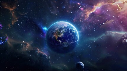 Fototapeta premium Stars_Earth_Sky_Starry_Sky_Background_Universe_