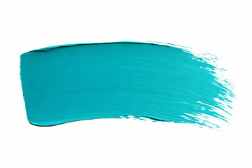 Fototapeta premium Abstract Teal Paint Stroke Background: A Vibrant, Textured Swirl of Color for Design Elements