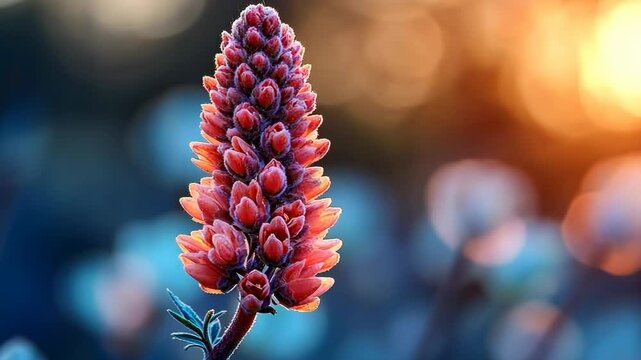 Frost-Kissed Bloom: A Sunrise Symphony in Red and Orange