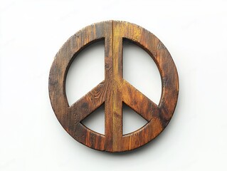 Wooden Peace Symbol Minimalist Decor Natural Aesthetic