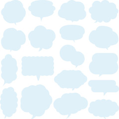 シンプルで雲みたいなふきだしセット