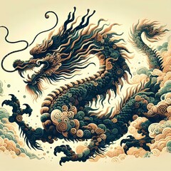Chinese dragon artistic illustration 43
