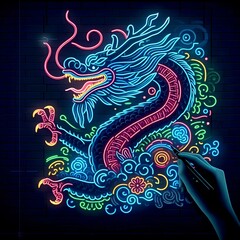 Chinese dragon artistic illustration 42