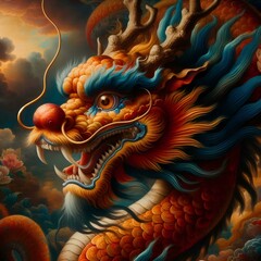 Obraz premium Chinese dragon artistic illustration 22