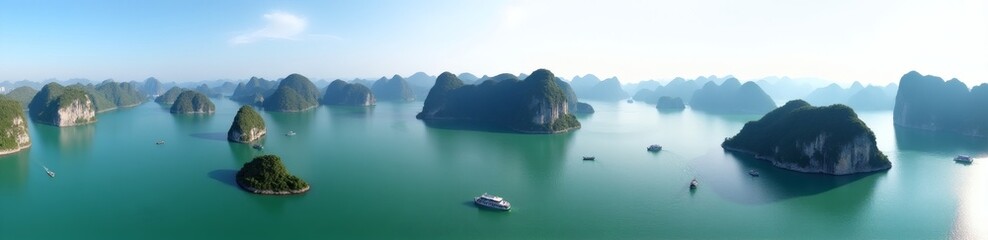 Obraz premium 360 degree view of Halong Bay, north Vietnam