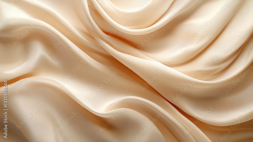 Poster draped silky fabric with soft waves and subtle color variation