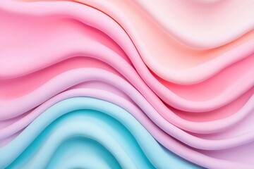 Obraz premium Burnout Recovery Mental Health Concepts. Soft pastel waves of fabric in pink and blue hues.