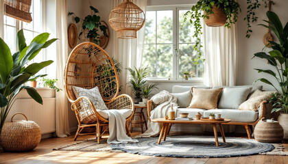 modern wooden interior cozy living room