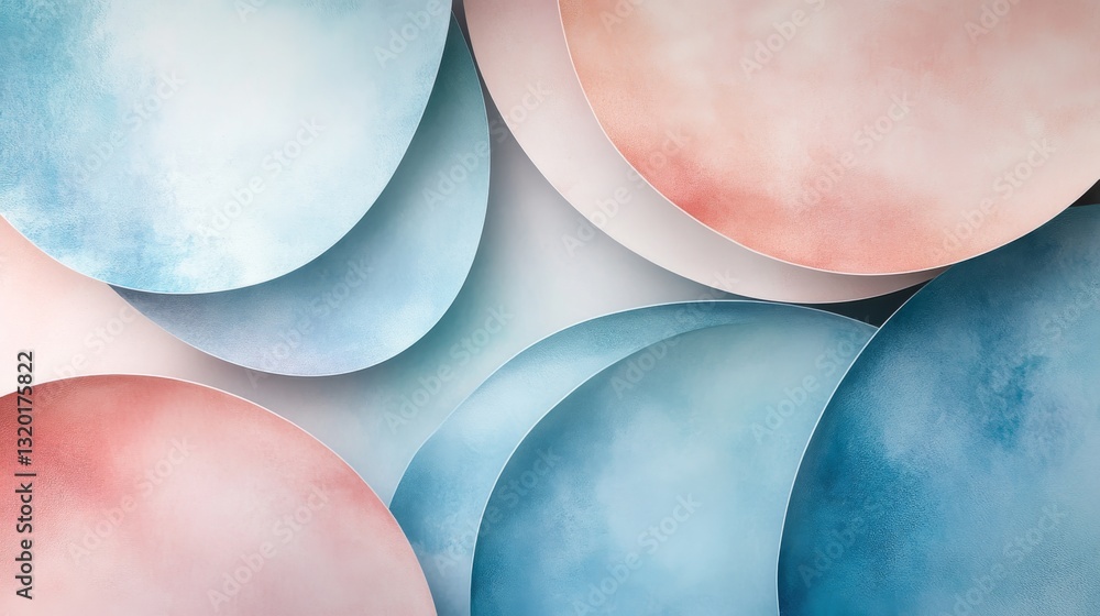 Poster overlapping colorful watercolor circles create a unique abstract arrangement