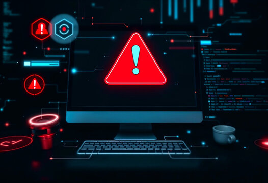 computer virus alert sign