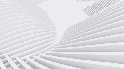 Naklejka premium Abstract Curved Shapes. White Circular Background.