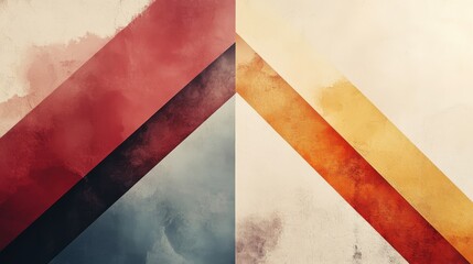 Abstract artwork showing colored diagonal stripes on textured backgrounds