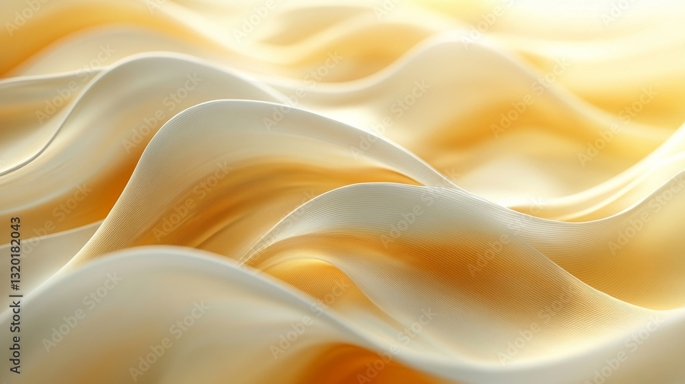 Poster smooth, flowing abstract background with soft golden waves and gentle curves