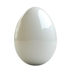 Glossy white egg on solid background ideal for culinary Easter creative designs isolated on transparent background 