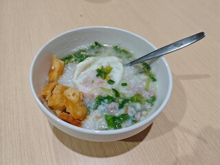 bowl of pork congee