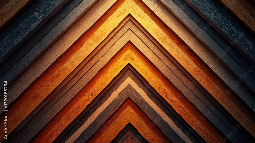 Poster symmetrical wooden texture background with warm tones and geometric pattern