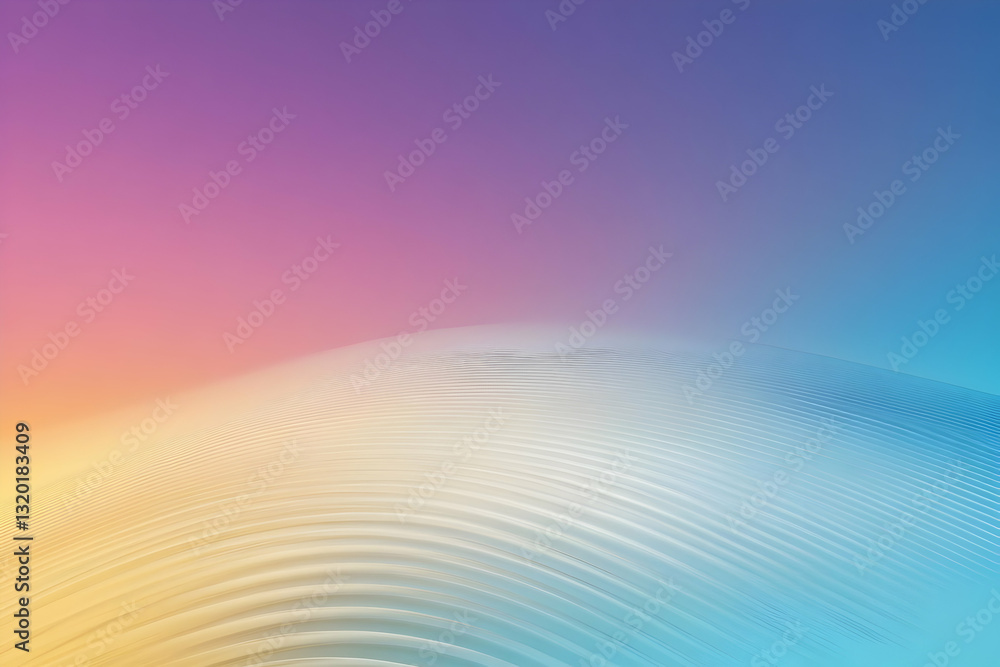 Poster abstract 3d render of pastel curving lines, creating a smooth, dreamlike background image