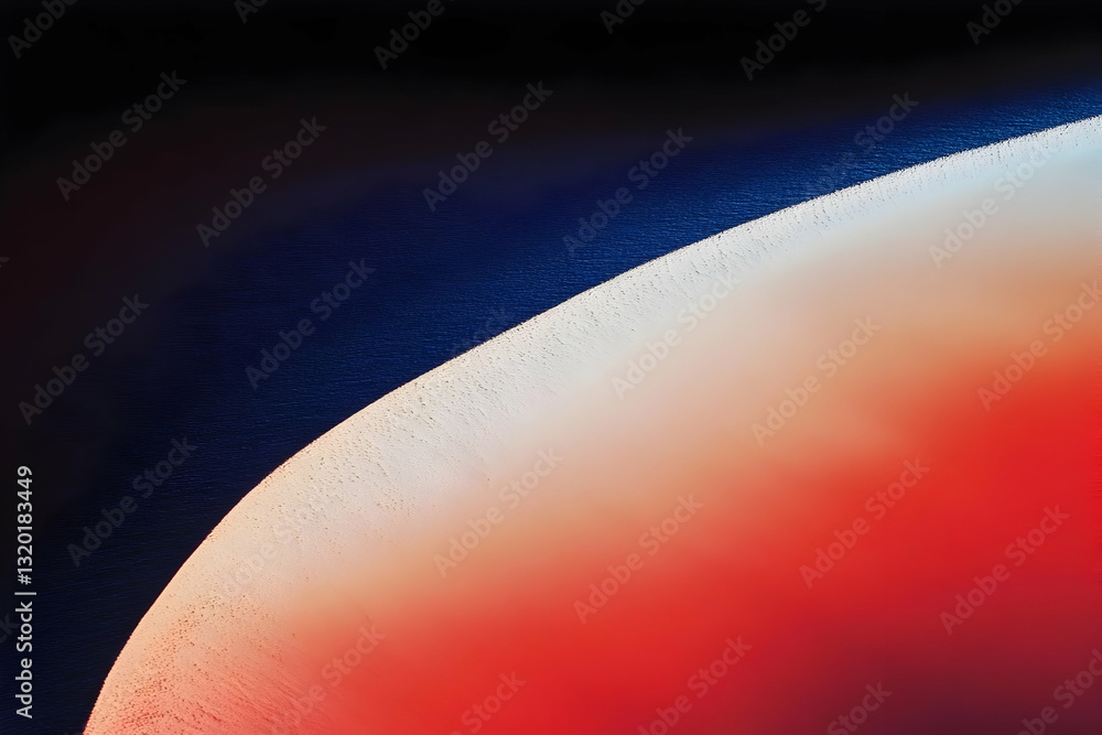 Poster abstract background: curving gradient transition from deep blue to vibrant red, featuring a textured