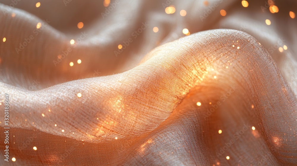 Poster soft fabric with shining bokeh lights displayed in a scene