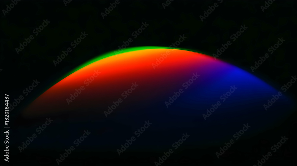 Poster abstract colorful arc background: vibrant gradient hues transitioning smoothly across dark canvas, c