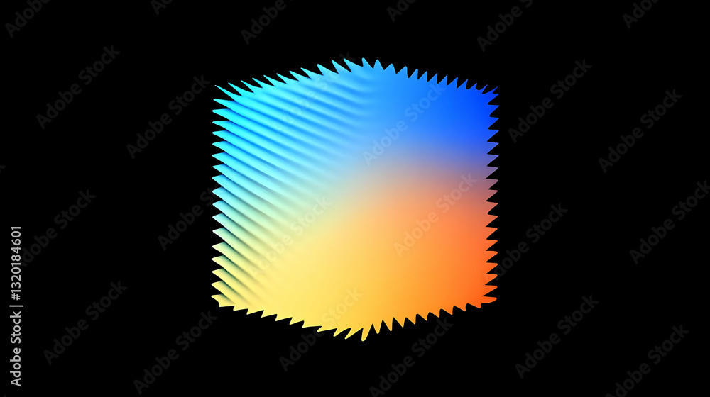 Poster abstract 3d gradient background with sharp, colorful, and textured design elements
