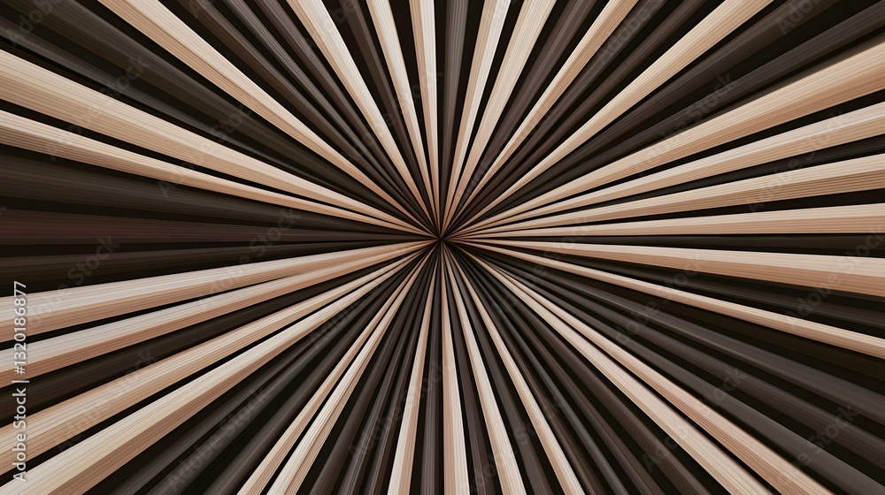Aufkleber the image shows an abstract design of radiating lines in shades of brown and beige, creating a burst