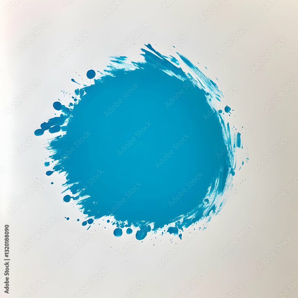 Poster abstract blue paint splash background: circular brushstrokes and splashes create a vibrant design el