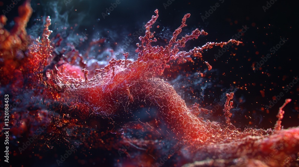 Aufkleber abstract red and black swirling patterns with light elements