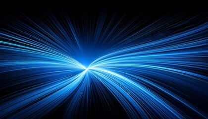 Fototapeta premium modern blue abstract high speed light motion effect on black background