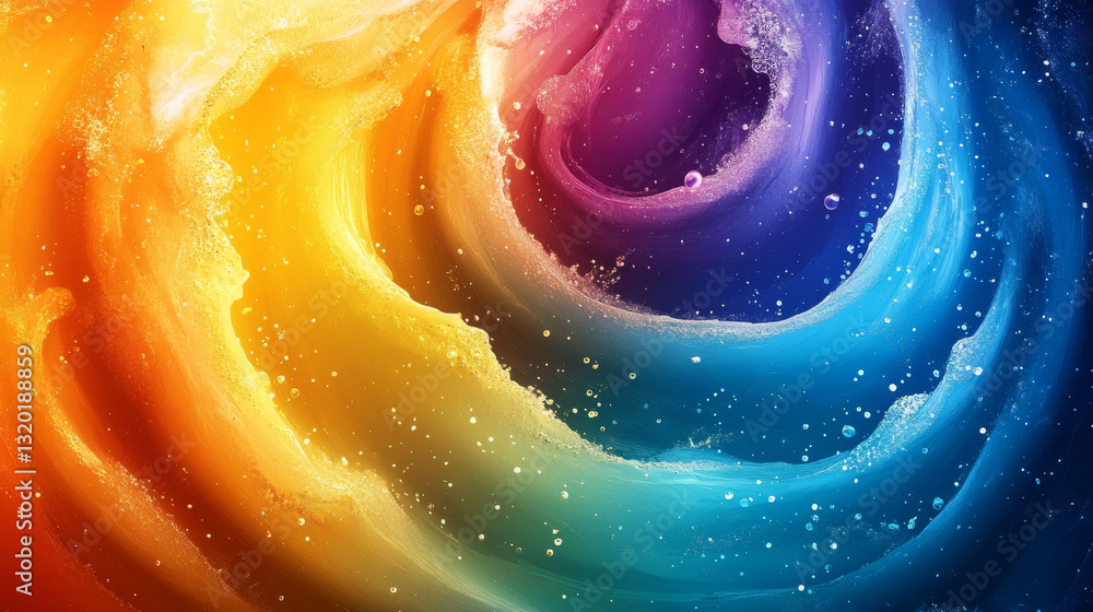 Poster vibrant abstract background with swirling neon colors and dynamic energy
