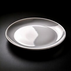 empty plate on black background